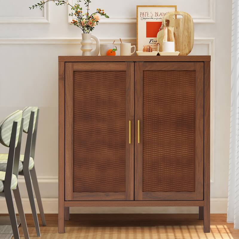 29in.W Wooden 2-Door Sideboard Buffet Cabinet With Storage