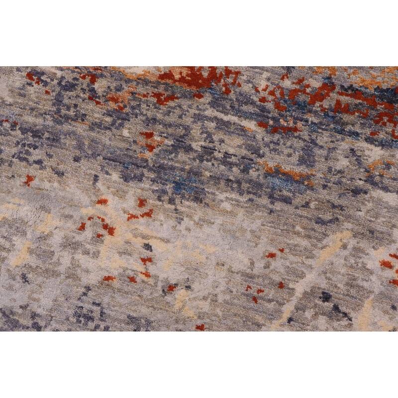 Contemporary Ziegler Victor Blue Rust Wool&Silk Rug - 10'0'' x 14'4''