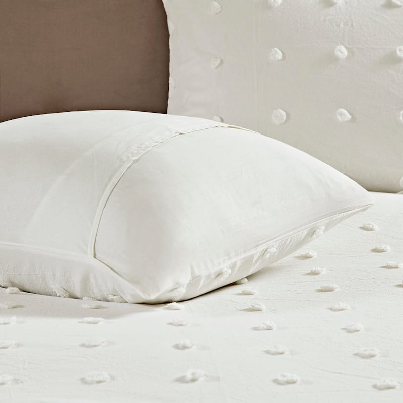 Intelligent Design Maize Cotton Jacquard Duvet Cover Set with Euro Shams and Throw Pillows