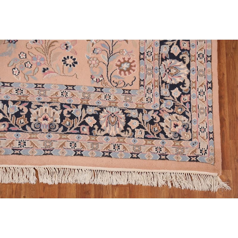 Pink Sarouk Oriental Area Rug Handmade Wool Carpet - 7'11"x 9'11"