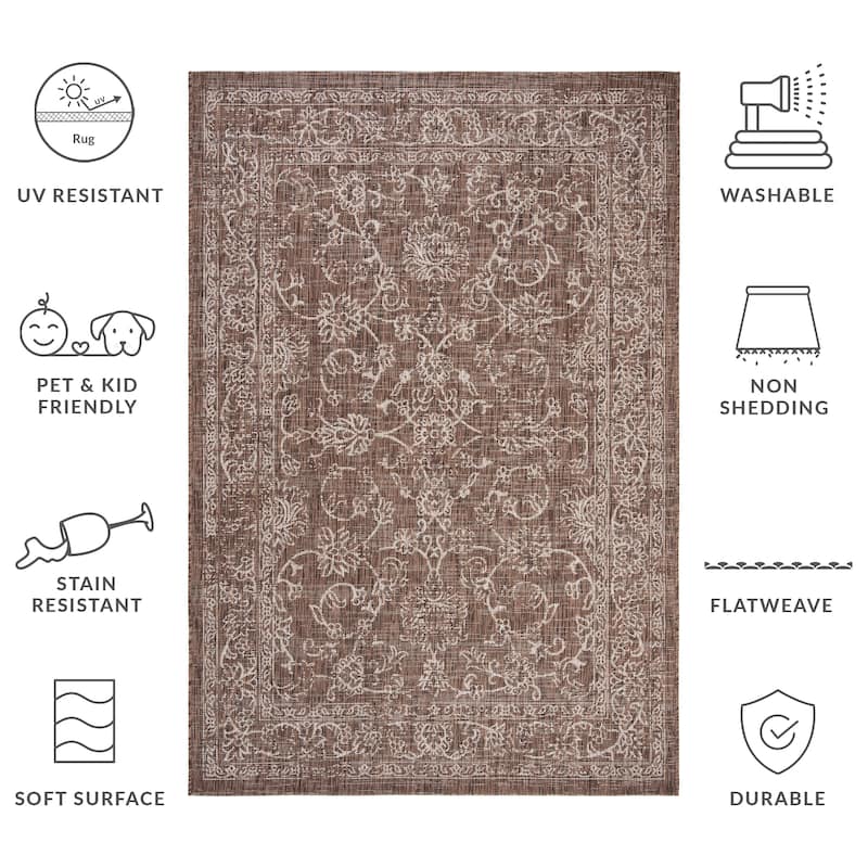 SAFAVIEH Courtyard Hasina Indoor /Outdoor Waterproof Patio Backyard Rug