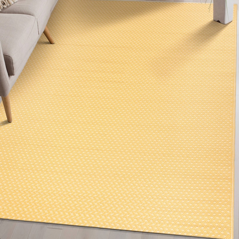 Contemporay Solid Reversible Plastic Outdoor Rugs