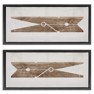 Stupell Minimal Laundry Clothespins Framed Floater Canvas Wall Art ...
