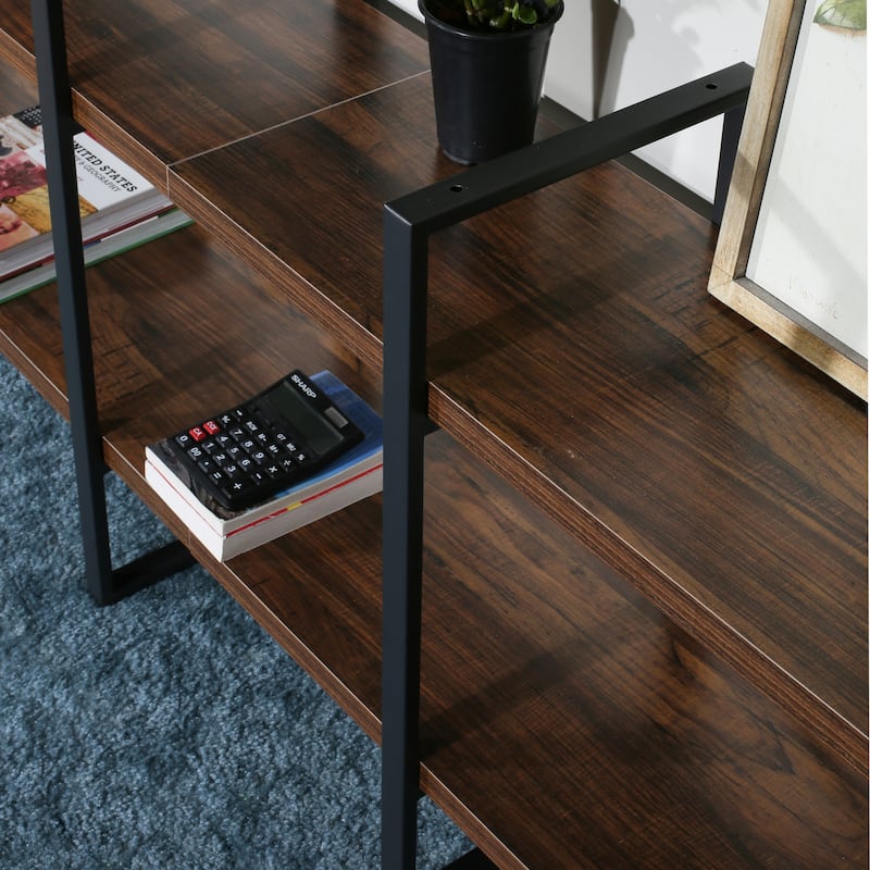 Adjustable Wood and Metal Display and Etagere Bookshelves and Bookcases - 70.86*56.69*11.34 inches