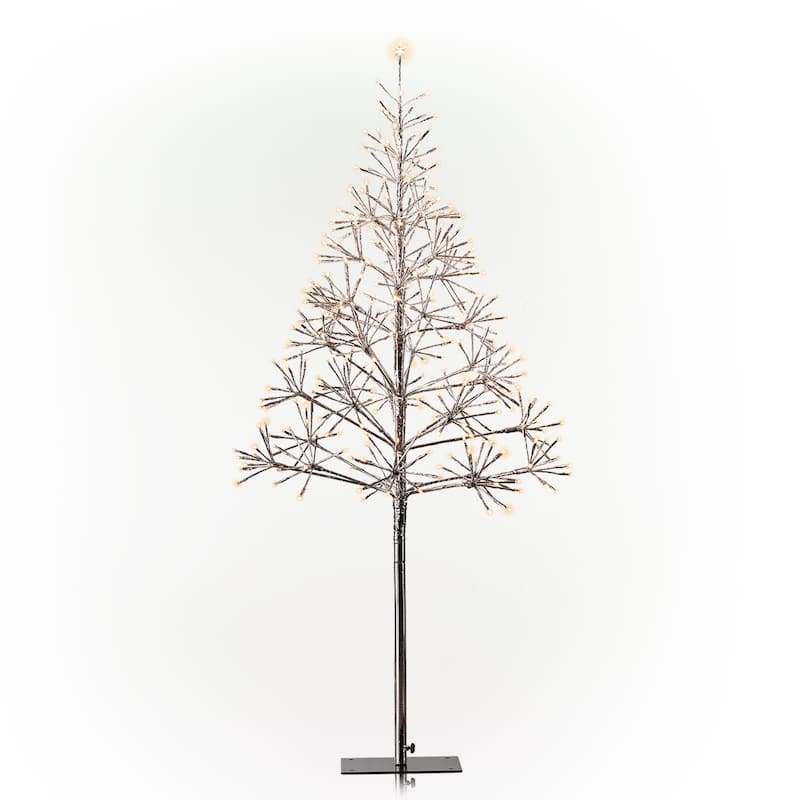 Alpine Corporation 53"H Indoor/Outdoor Artificial Christmas Tree with LED Lights