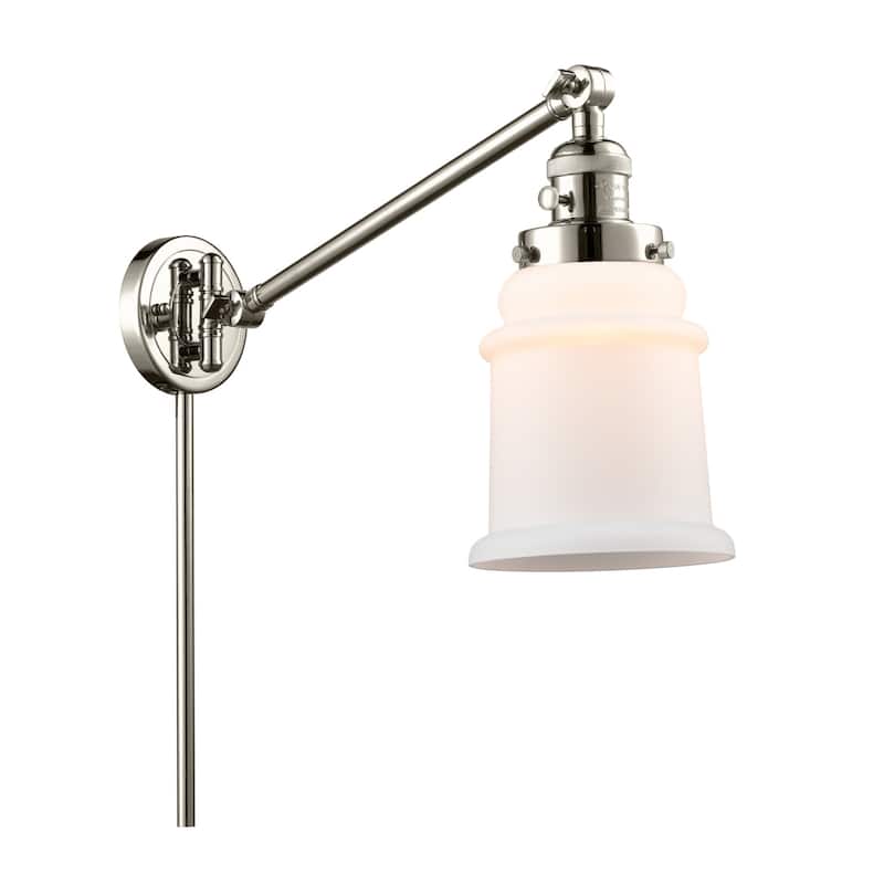 Innovations Lighting Canton Single Light 25" Tall Bathroom Sconce - Polished Nickel / Matte White