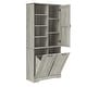 preview thumbnail 74 of 75, GDFStudio - Elijah Tall Bathroom Cabinet with Tilt-Out Laundry Hampers and Adjustable Shelves