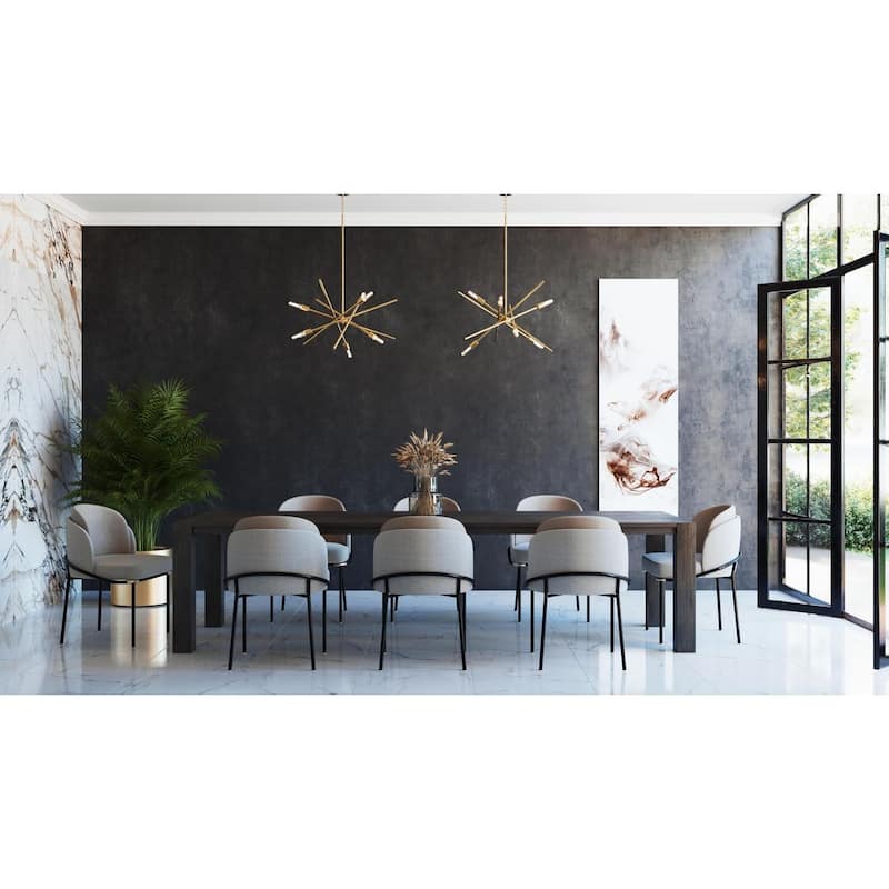 Astra Collection 6-Light 22 in. Satin Brass Modern Chandelier - Medium