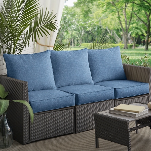 Blue Indoor Outdoor Deep Seating Sofa Pillow and Cushion Set 23 in x 25 in x 5 in