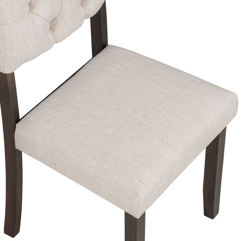 6 PCS Dining Table and Chair Set for 6-Foam-covered Seat Backs & Cushions