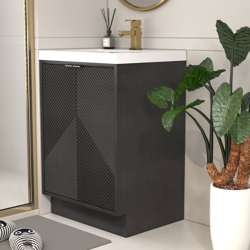 Milano 30" Freestanding Bathroom Vanity with White Acrylic Sink