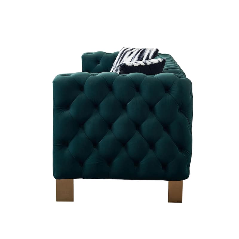 Modern Living Room Sofa Linen Square Arm Sofa