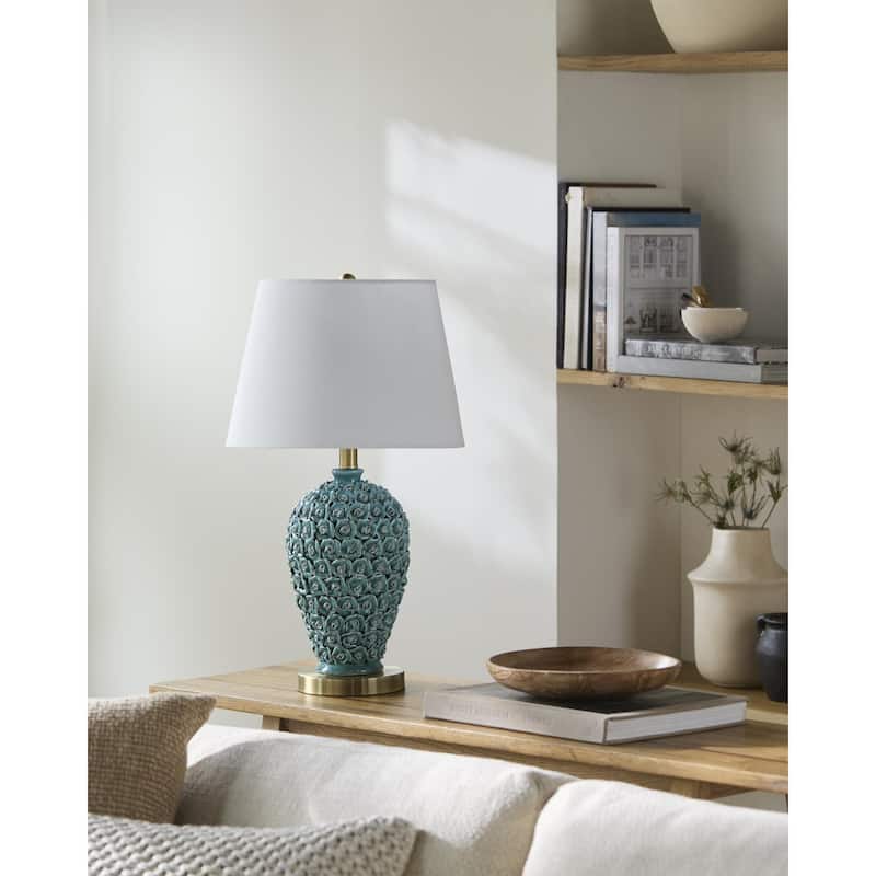 Livabliss Thayer Traditional Accent Table Lamp - Green/Cream