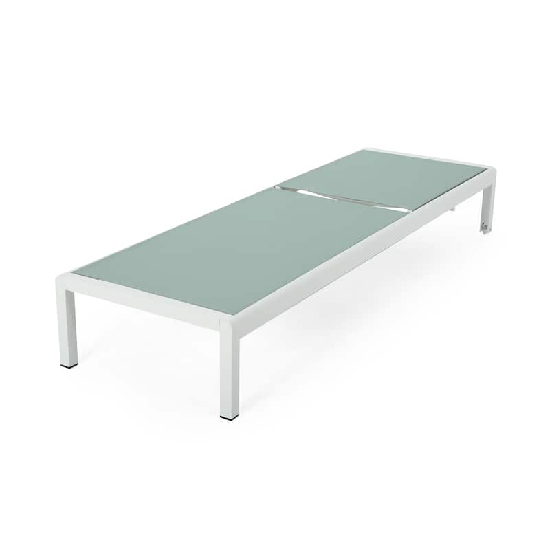 Cape Coral Outdoor Aluminum Chaise Lounge (Set of 2) by Christopher Knight Home - 77.56" D x 25.20" W x 11.80" H