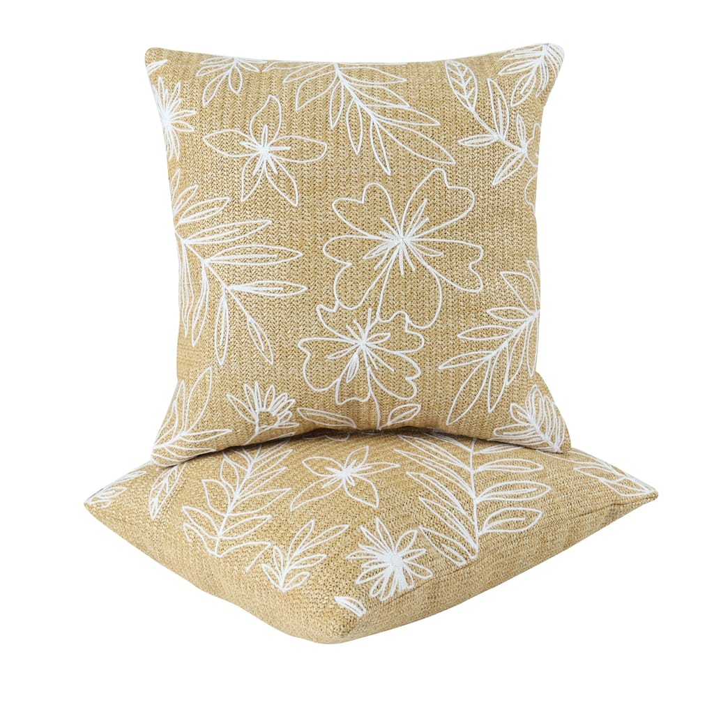 Outdoor/Indoor Throw Pillows, Decorative Throw Pillows With Inserts,Simulated Straw Weaving Square Pillows