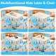 preview thumbnail 24 of 26, GIMMYFIVE Kids Table and 4 Chairs, Height Adjustable Toddler Table and Chair Set