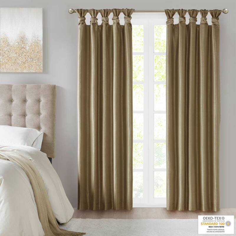 Madison Park Natalie Twist Tab Total Blackout Window Curtain Panel - 50x95" - Bronze