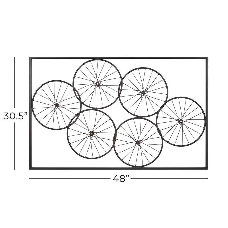 Black Metal Rustic Wall Decor Abstract 31 x 48 x 1