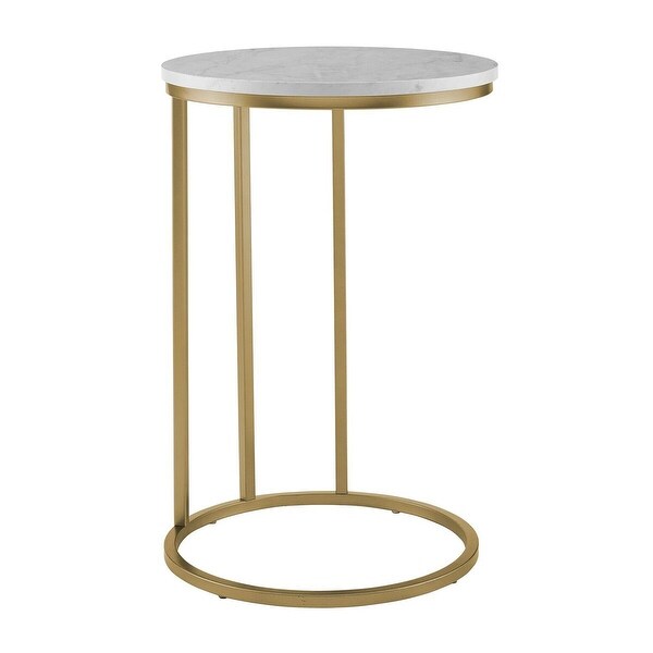 Offex 16 Round C Table With White Marble Top And Gold Base Offex 16 Round C Table With White Marble Top And Gold Base
