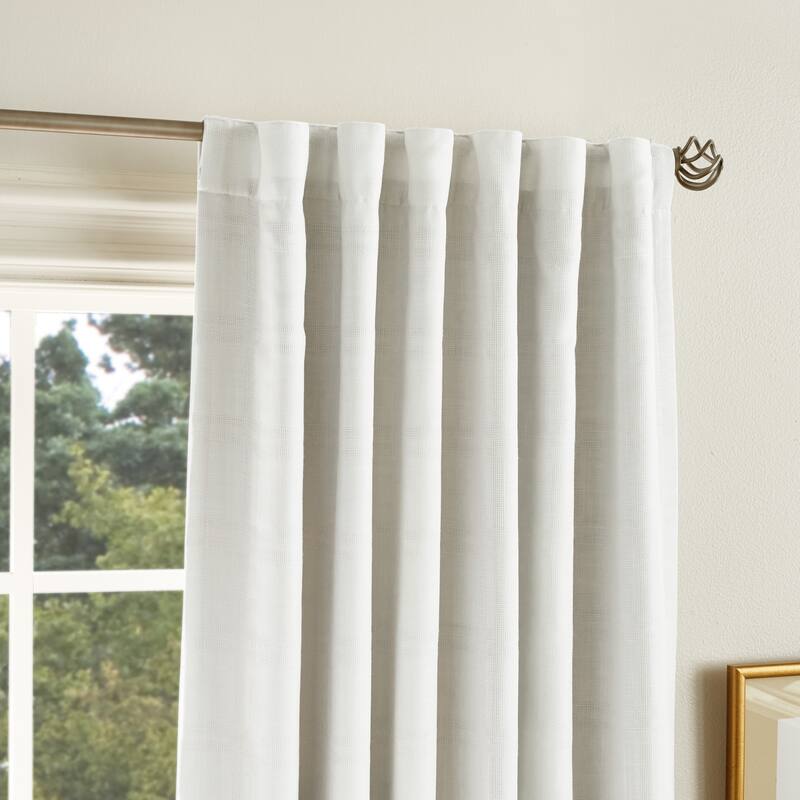 Martha Stewart Bedford Woven Plaid Blackout Curtain Panel Pair