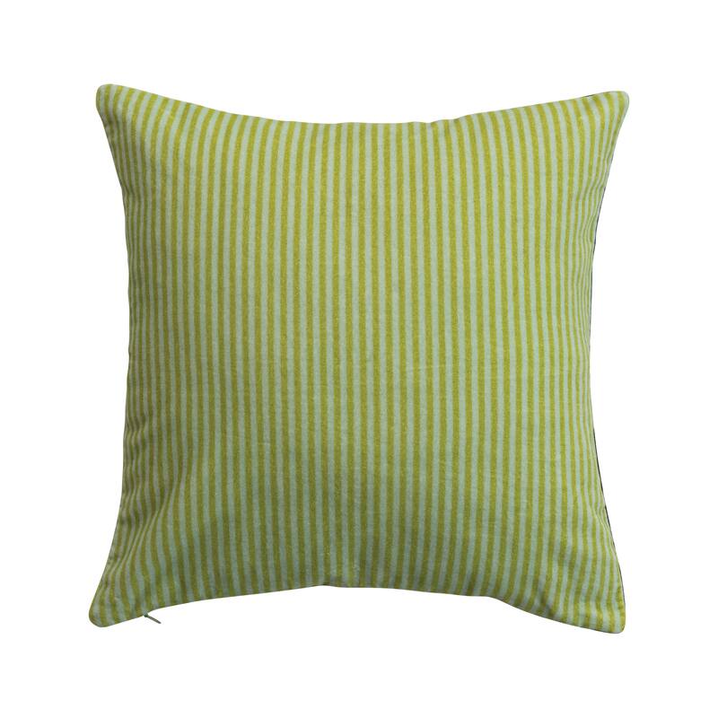 Cotton Velvet Printed Pillow with Design and Tufting