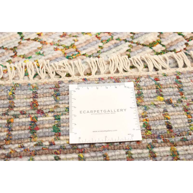ECARPETGALLERY Hand-knotted Silk Shadow Grey Viscose, Wool Rug - 3'0 x 5'5