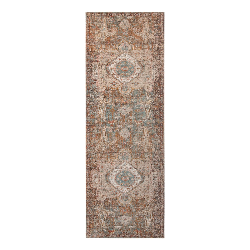 Ethereal May Vintage Medallion Brown/Orange Area Rug