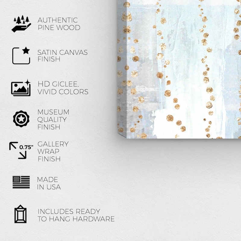 Wynwood Studio Canvas Abstract Gold Sparks White and Modern & Contemporary Wall Art Canvas Print