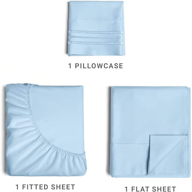 CGK Linens Brushed Microfiber Soft Wrinkle free 4 Piece Bed Sheet Set