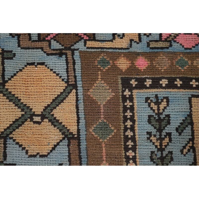 Garden Design Bakhtiari Persian Vintage Rug Handmade Wool Carpet - 6'4"x 9'5"