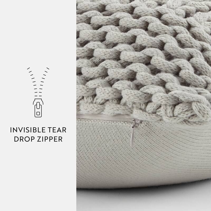 Cozy Chunky Knit Acrylic Decor Throw Pillow