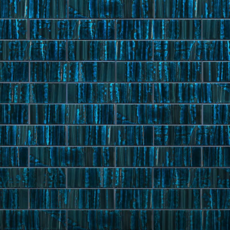 Merola Tile Joliet Prisma Sapphire 3" x 12" Fluted Ceramic Wall Tile