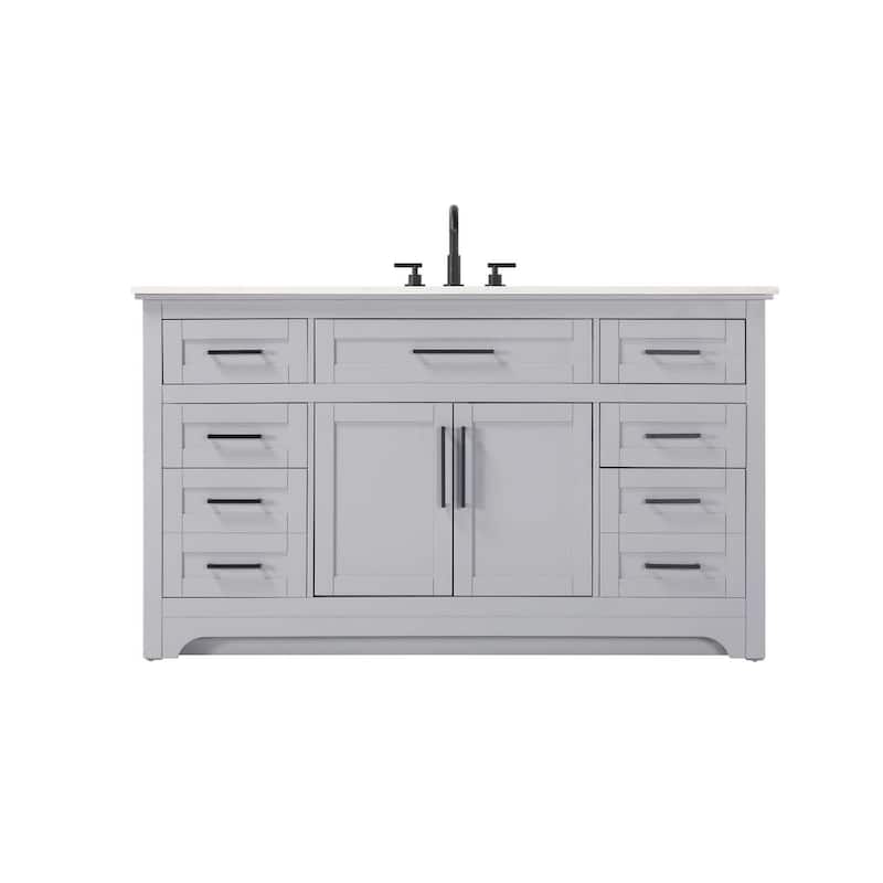 Nathaniel Single Bathroom Vanity (48-60 inch) - Grey - 60"