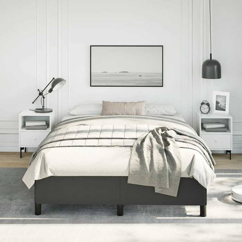 vidaXL Bed Frame, Faux Leather, No Mattress