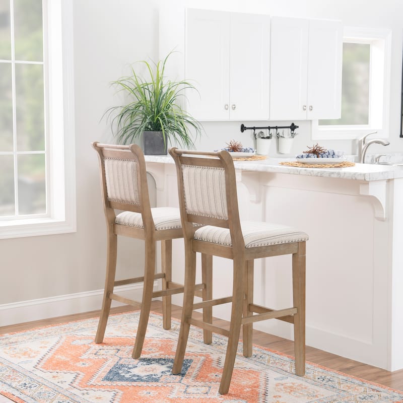 Demi-Grey Rustic Striped Bar Stool