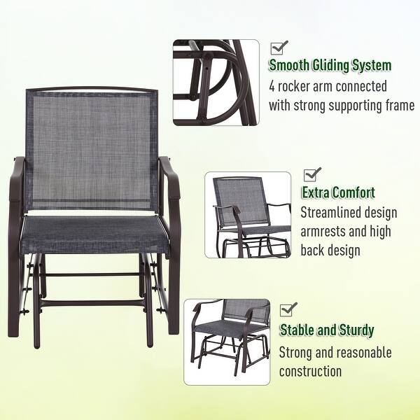 Shop Makan 3 Piece Fabric Glider Chair With Table Set By Havenside