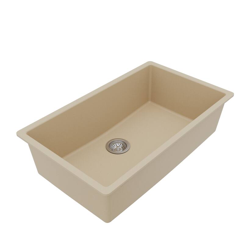 Karran Undermount 32.5 in. Large Single Bowl Quartz Kitchen Sink Kit