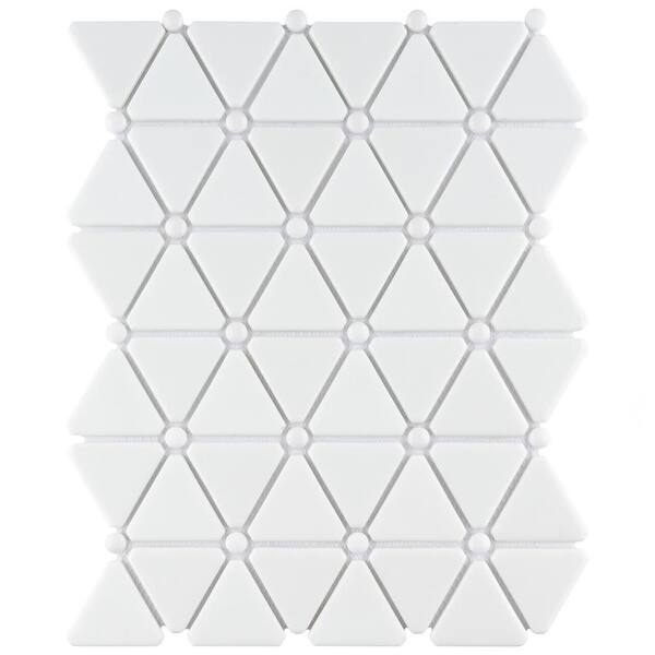 slide 2 of 8, Merola Tile Expressions Treux White 10.13" x 12.86" Glass Mosaic Tile