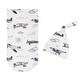 preview thumbnail 2 of 4, Sweet Jojo Designs Green Vintage Airplane Boy Baby Cocoon and Beanie Hat Sleep Sack -2p Set- Airplanes Transportation Clouds Sun
