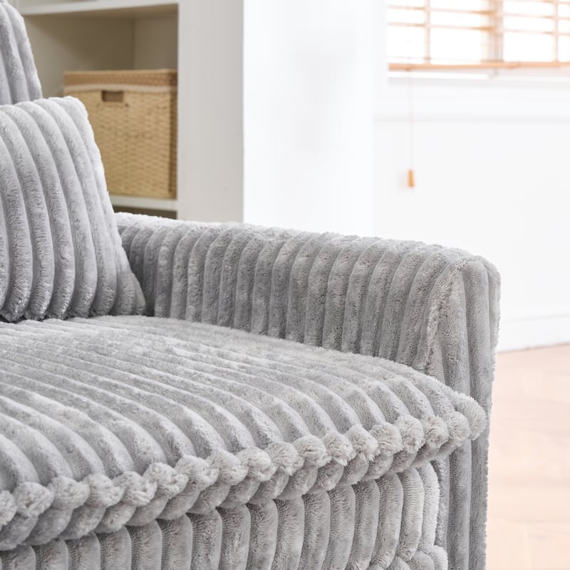 Corduroy Accent Chair Convertible Chaise Lounge, Single Sofa Chair Lounge Chair Pull-out Sleeper Sofa Bed