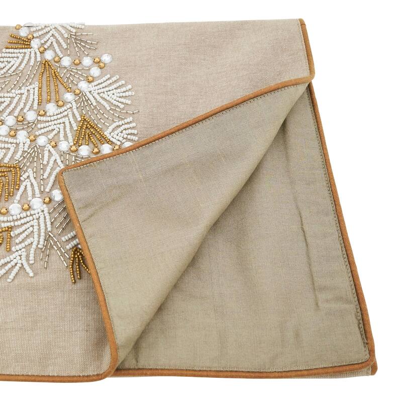 Beaded Christmas Tree Table Runner