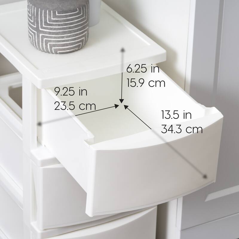 IRIS USA® Nesting Stacking Narrow Chest 15 Qt - White - Set of 2