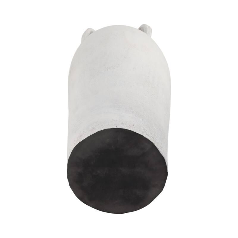 Ceramic Rustic Dual Handles Floor Vase - Ivory, 39"