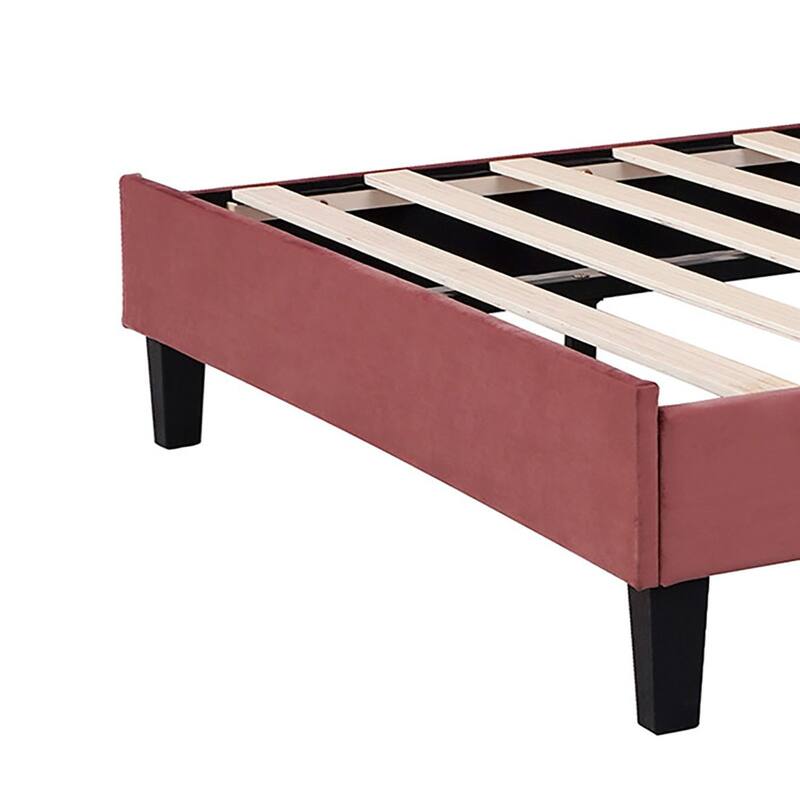 Stylish Unique Velvet Upholstered Platform Bed Frame with Flower-Shaped Headboard