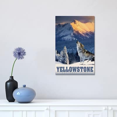 iCanvas "Yellowstone Wolf" by Old Red Truck Canvas Print