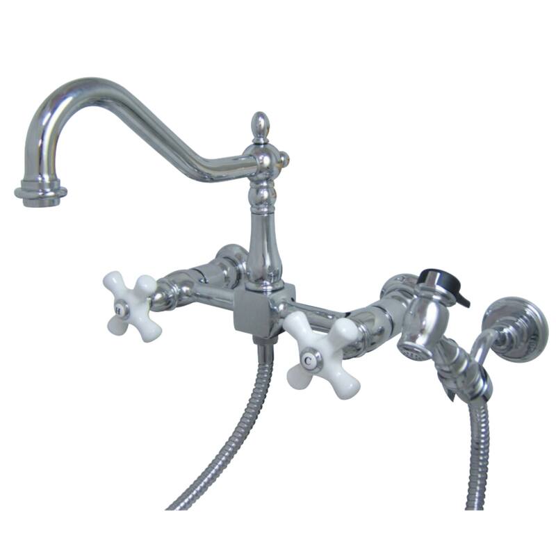 Kingston Brass Heritage Wall Mount Kitchen Faucet - Polished Chrome