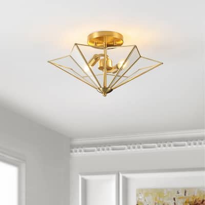 SAFAVIEH Lighting Haruna Flush Mount - 16" W x 16" D x 9" H