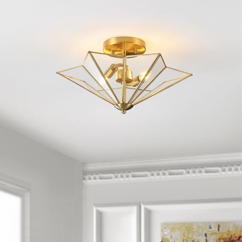 SAFAVIEH Lighting Nefisa Flush Mount - 16" W x 16" D x 9" H - 16Wx16Dx9H