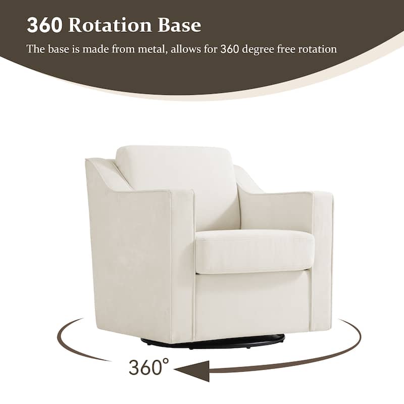 Chenille/Leather Swivel Barrel Chair(Set of 2) Modern Club Chair by UIXE