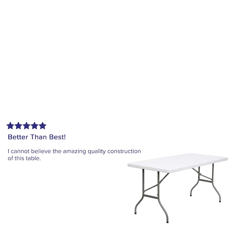 30"W x 60"L Plastic Folding Table with Granite White Surface - Banquet Table